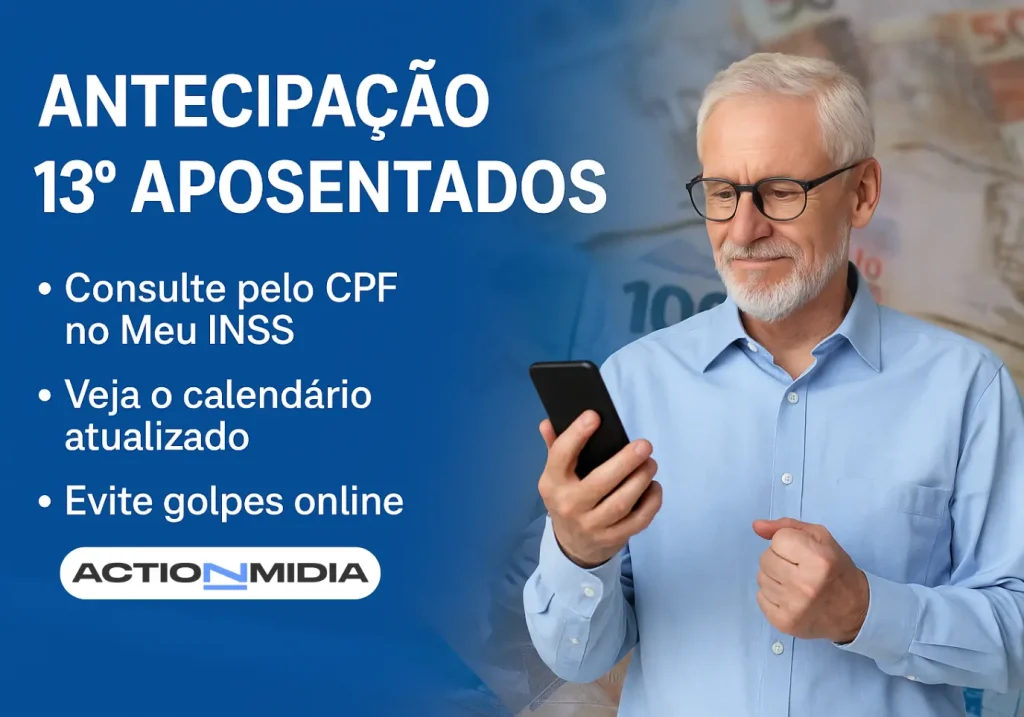 Antecipação 13º Aposentados: Consulte sem medo no App INSS - Action Midia