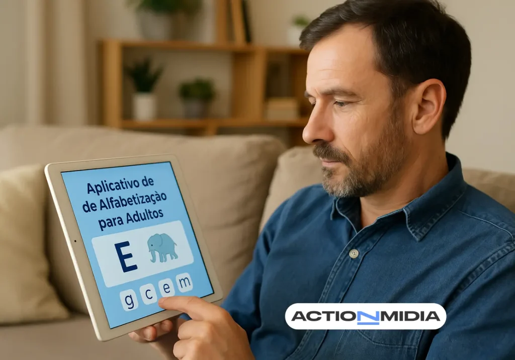 Aplicativo de Alfabetização para Adultos: Estude em Casa - Action Midia