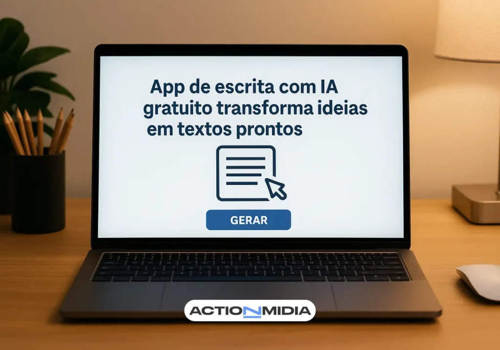 App de escrita com IA gratuito transforma ideias em textos prontos - Action Midia